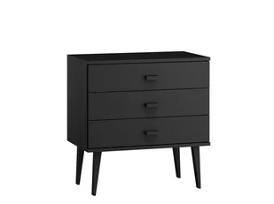 Outlet - Komoda sosnowa drewniana Venuci nr1 79 cm 3s czarna - Komody - miniaturka - grafika 1