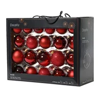 Bombki - Bombki szklane mix połysk/mat/brokat/transparentne bordo 7 cm 42 szt. - miniaturka - grafika 1