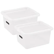 Pudła i pojemniki do przechowywania - Zestaw 2 pojemników z pokrywą Basic 48l - miniaturka - grafika 1