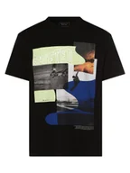 Koszulki męskie - Tom Tailor Denim T-shirt męski Mężczyźni Bawełna czarny nadruk, M - miniaturka - grafika 1