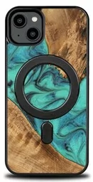Bewood Drewniane etui iPhone 15 Plus, Turquoise MagSafe - Etui i futerały do telefonów - miniaturka - grafika 1