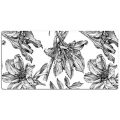 Podkładki na biurko - Mata na biurko Czarno-białe lilie 120x60 cm - miniaturka - grafika 1