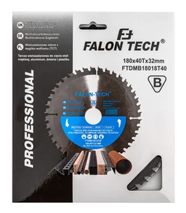Tarcza tnąca wielozadaniowa 180x32 T40 + adaptery FALON-TECH - Tarcze do pił - miniaturka - grafika 2