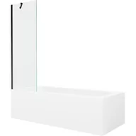 Wanny - Mexen Vega wanna prostokątna 160 x 70 cm z obudową i parawanem 1-skrzydłowym 60 cm, transparent, czarny 5905315205186 - miniaturka - grafika 1