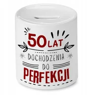 Skarbonki - Skarbonka na Urodziny 50 50te 50-te na Prezent z Nadrukiem ze Zdjęciem + Opakowanie na prezent (wzór 03) - miniaturka - grafika 1