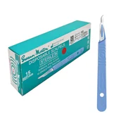 Meble i wyposażenie gabinetów medycznych - Skalpel chirurgiczny 15 sterylny 10szt stal nierdzewna Swann-Morton - miniaturka - grafika 1