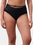 Majtki damskie - Chantelle Figi klasyczne z wysokim stanem Halo C1AAC5 Czarny - miniaturka - grafika 1