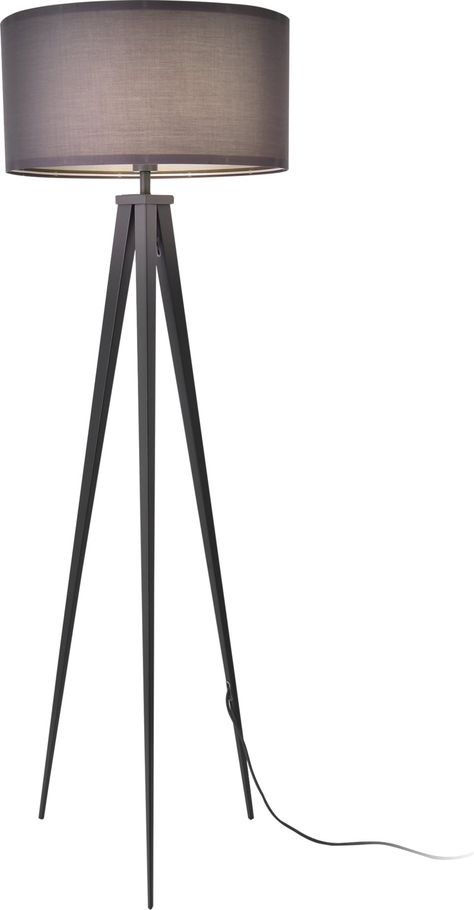 Lampa podłogowa Faro 153cm Lampa podłogowa 1xE27 Lampa podłogowa 3-stopowa Lampa podłogowa max. 60W Metal Klosz z tkaniny Jasnoszary