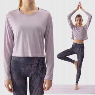 4F LONGSLEEVE CROP-TOP DO JOG BLUZA DAMSKA DRESOWA Z DODATKIEM MODALU SS24 - Bluzy damskie - miniaturka - grafika 1