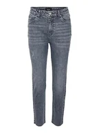 Spodnie damskie - VERO MODA Damskie spodnie dżinsowe VMBRENDA HR Straight ANK GU3134 GA NOOS Dark Blue Denim/szczegóły: Grey wash, 27/32 - miniaturka - grafika 1