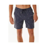Kąpielówki męskie - Spodenki surfingowe męskie Rip Curl Hula Breach Volley Czarny - miniaturka - grafika 1