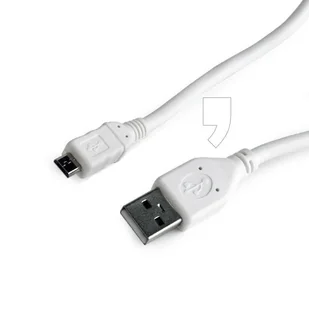 Kabel USB-A 2.0/microUSB-B GEMBIRD CCP-mUSB2-AMBM-W-0.1M, 0.1 m - Kable USB - miniaturka - grafika 1