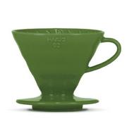 Zaparzacze i kawiarki - Hario Ceramiczny dripper V60-02 ciemny zielony + 40 szt. filtrów HAVM-02CZ - miniaturka - grafika 1