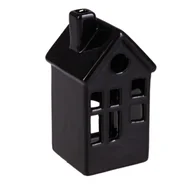 Ozdoby bożonarodzeniowe - Figurka ceramiczna domek 8 x 8 x 15 cm czarny - miniaturka - grafika 1