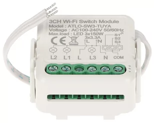 POTRÓJNY INTELIGENTNY STEROWNIK OŚWIETLENIA LED ATLO-SW3-TUYA Wi-Fi, Tuya Smart - Systemy inteligentnych domów - miniaturka - grafika 2