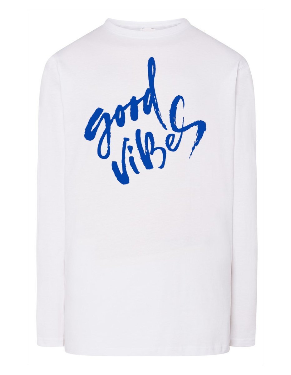 Longsleeve fajny nadruk napis GOOD VIBES r.5XL