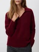 Swetry damskie - Reserved - Sweter z kołnierzykiem - ciemnofioletowy - miniaturka - grafika 1