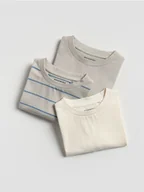 Koszulki dla chłopców - Reserved - Bawełniany t-shirt 3 pack - złamana biel - miniaturka - grafika 1