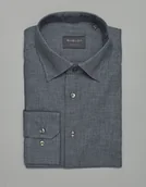 Koszule męskie - Borgio koszula męska nola 00291 długi rękaw granatowy classic fit - miniaturka - grafika 1