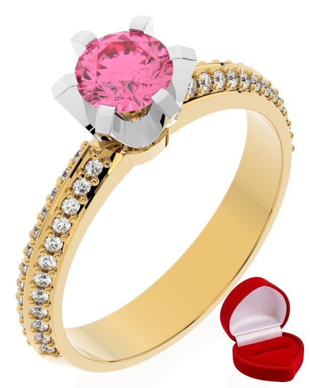 ZŁOTY PIERŚCIONEK ZARĘCZYNOWY 585 14k SZAFIR 0,50 ct + PUDEŁKO R16