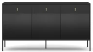 Komody - Komoda pojemna szafka z szufladami i półkami Maggiore 154,5 cm czarny - miniaturka - grafika 1