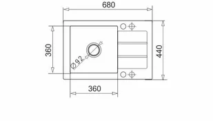 Pyramis Zlew. NEXT 68x44 1B 1D Volcano - Zlewozmywaki - miniaturka - grafika 1