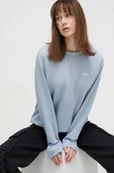 Bluzy damskie - Vans bluza damska kolor niebieski gładka - miniaturka - grafika 1