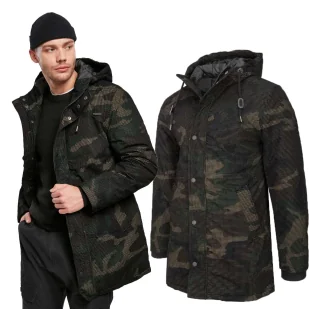 Kurtka BRANDIT Grid-Camo Parka Woodland - Odzież taktyczna i umundurowanie - miniaturka - grafika 1