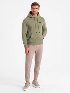 Bluza męska dresowa kangurka z kapturem oliwkowa V2 OM-SSNZ-0141 XXL - Bluzy męskie - miniaturka - grafika 1