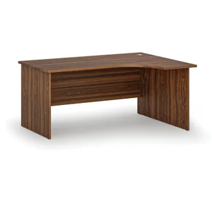 Biurko narożne PRIMO WOOD, 1600 x 1200 mm, prawe, orzech - Biurka - miniaturka - grafika 1