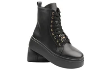 Botki damskie - Botki damskie na platformie - Vinceza 66701, czarne - miniaturka - grafika 1