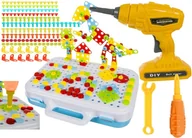 Zabawki sensoryczne - WKRĘTARKA MULTI DLA DZIECI klocki śruby do wkręcania ZESTAW MAJSTERKOWICZA - miniaturka - grafika 1
