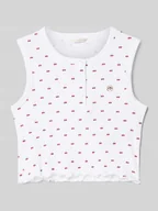 Koszulki dla dziewczynek - Top z krótką listwą guzikową - miniaturka - grafika 1