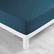 Prześcieradła - Niebieskie bawełniane prześcieradło z gumką 160x200 cm Lina – douceur d'intérieur - miniaturka - grafika 1