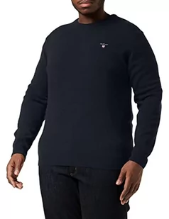 GANT Classic Cotton C-Neck Sweter Męski, Evening Blue, 4XL - Swetry męskie - miniaturka - grafika 1
