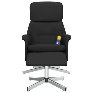 Rozkładany fotel masujący z podnóżkiem, czarny, obity tkaniną - Fotele - miniaturka - grafika 5