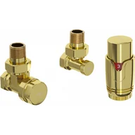 Zawory i kraniki - Mexen G00 zestaw termostatyczny kątowy, złoty - W901-900-50 - miniaturka - grafika 1