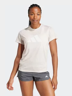 Koszulki sportowe damskie - adidas Koszulka sportowa w kolorze kremowym - grafika 1