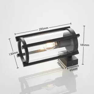 Lucande Brienne kinkiet zewnętrzny, szklany klosz - Lampy ogrodowe - miniaturka - grafika 3