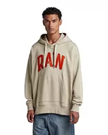 Bluzy męskie - G-STAR RAW Męska bluza z kapturem RAW University Oversized Sweater Hooded Sweater, beżowy (Spray Green B782-D606), M, beżowy (Spray Green B782-d606), M - miniaturka - grafika 1