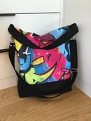 Torebki damskie - Torba hobo XL - print graffiti - miniaturka - grafika 1