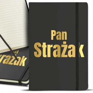 NOTES Czarny A5 GOLD Złocenie DLA STRAŻAKA Wzory - Notesy i bloczki - miniaturka - grafika 1