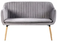Sofy i kanapy - Beliani Sofa 2-osobowa welurowa szara TABY - miniaturka - grafika 1