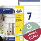 Etykiety samoprzylepne i bloki etykiet - Avery Zweckform Recyklingowane etykiety na segregatory A4 10 ark./op. 38 x 192 mm białe ZWECKFORM LR4760-10 LR4760-10 - miniaturka - grafika 1