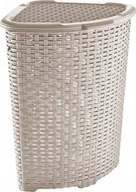 Kosze na bieliznę - Kosz na pranie Katex narożny Rattan 52l beżowy - miniaturka - grafika 1