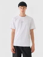 Koszulki męskie - Męski t-shirt z nadrukiem Outhorn OTHWAW24TTSHM2435 - biały - miniaturka - grafika 1