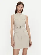 Sukienki - Morgan Sukienka codzienna 241-ROMEA Beżowy Slim Fit - miniaturka - grafika 1