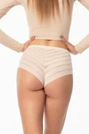 Majtki damskie - Figi damskie brazyliany z ozdobną siateczką na tyle wysoki stan beż Joy Brasil Maxi Julimex - miniaturka - grafika 1