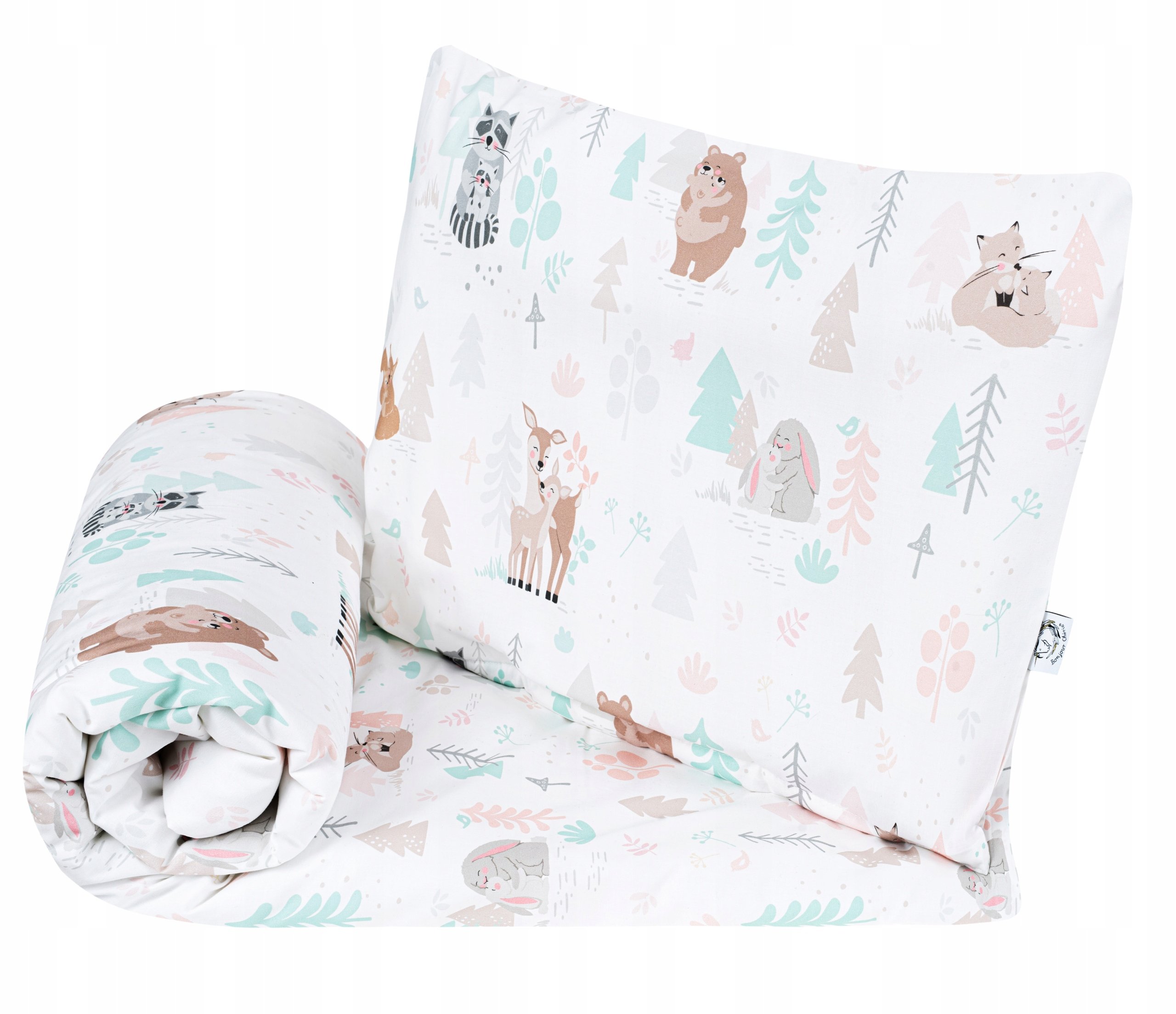 Pościel do łóżeczka 2 el poszewki bawełna premium Animals 120x90 ,40x60 cm
