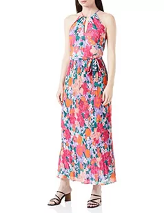 Vila Damska sukienka Vijuliette Plisse Ankle Dress/Bm/Dc, Pink Yarrow/Print: joh, 40 - Sukienki - miniaturka - grafika 1
